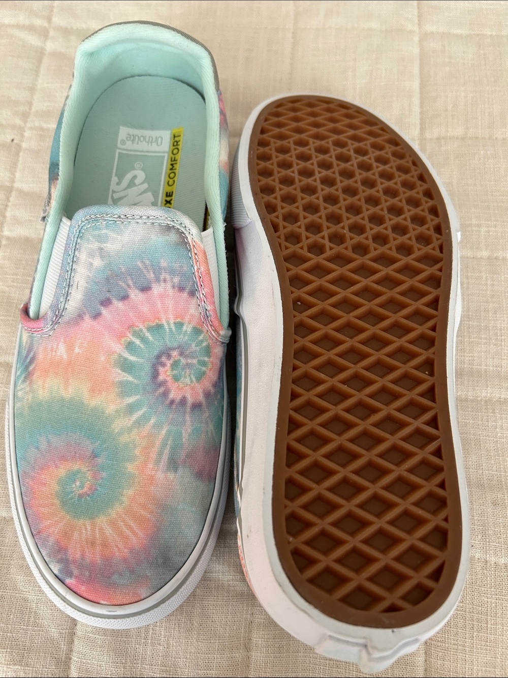 Vans Women’s Slip-On Sneakers - Pastel Tie-Dye Swirl